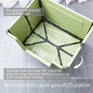 Foldable Cat Litter Box Open-Top Large Space with Scoop
