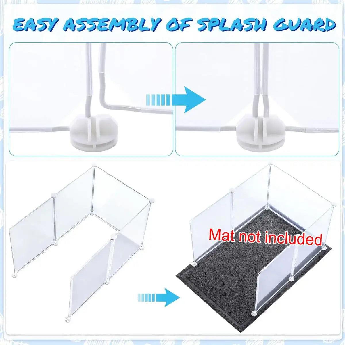 Splash Proof Cat Litter Box Enclosure Transparent & Easy-to-Clean Panels