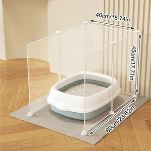 Splash Proof Cat Litter Box Enclosure Transparent & Easy-to-Clean Panels