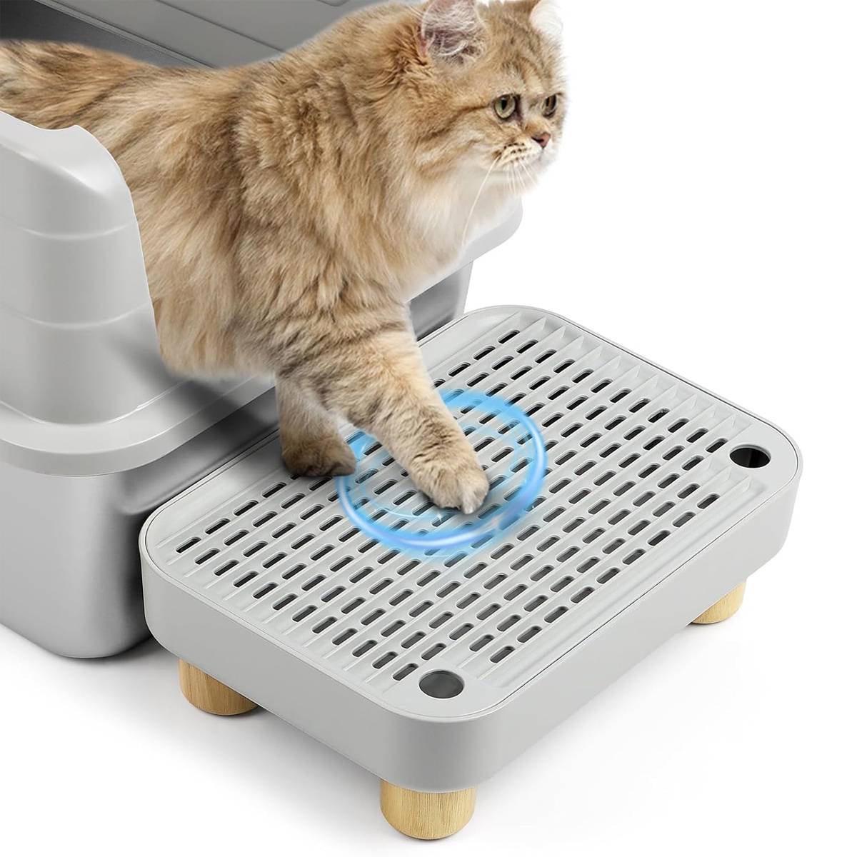 Cat Litter Box Mat - Wooden Pedal Sand Control Tray