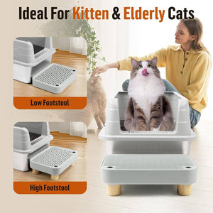 Cat Litter Box Mat - Wooden Pedal Sand Control Tray
