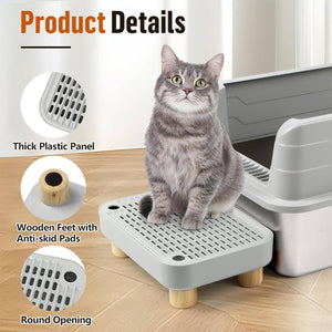 Cat Litter Box Mat - Wooden Pedal Sand Control Tray