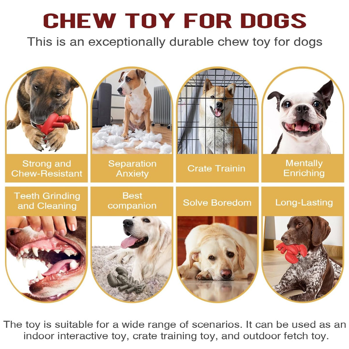 Tough Lobster Dog Chew Toy Durable Dental Toy for Large Breeds