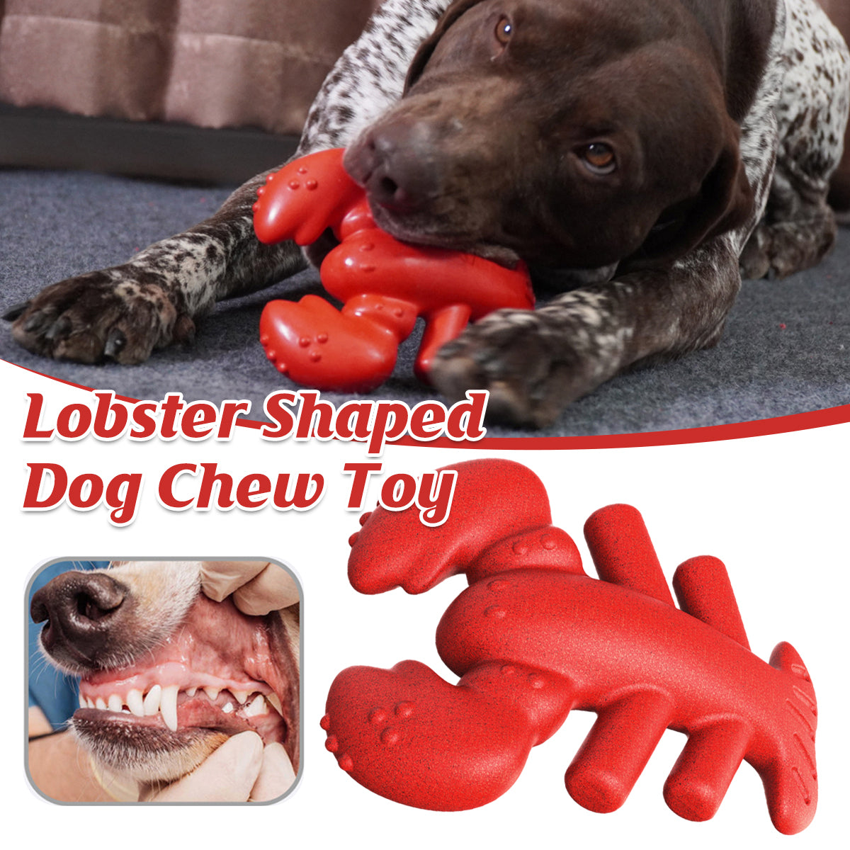 Tough Lobster Dog Chew Toy Durable Dental Toy for Large Breeds