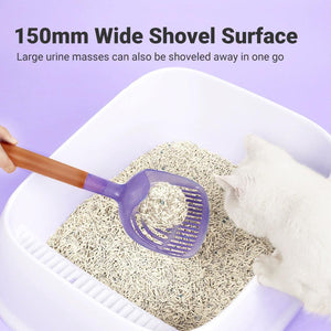 Long Handle Cat Litter Scoop with Angled Head & Filter Holes