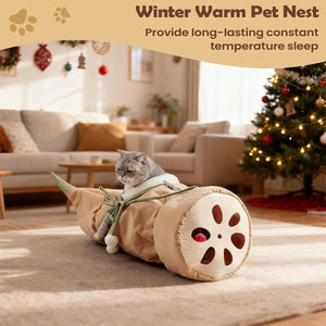 Lotus Root Shape Cat Tunnel Toy Durable Warm for Pet  Indoor Play Hide Seek Use