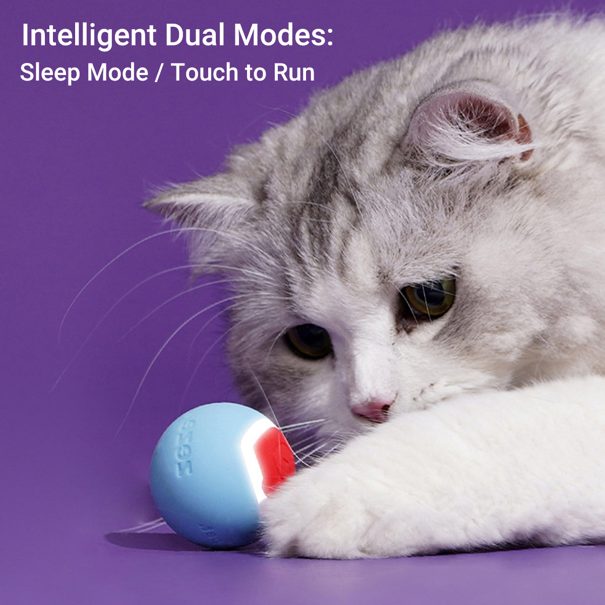 Zeze Interactive Cat Toy Ball With LED Heart Light
