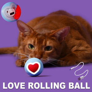 Zeze Interactive Cat Toy Ball With LED Heart Light