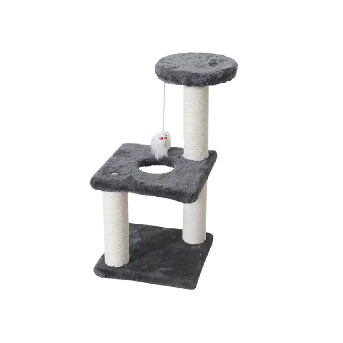 Compact Cat Climbing Post with Sisal and Hanging Toy for Kittens