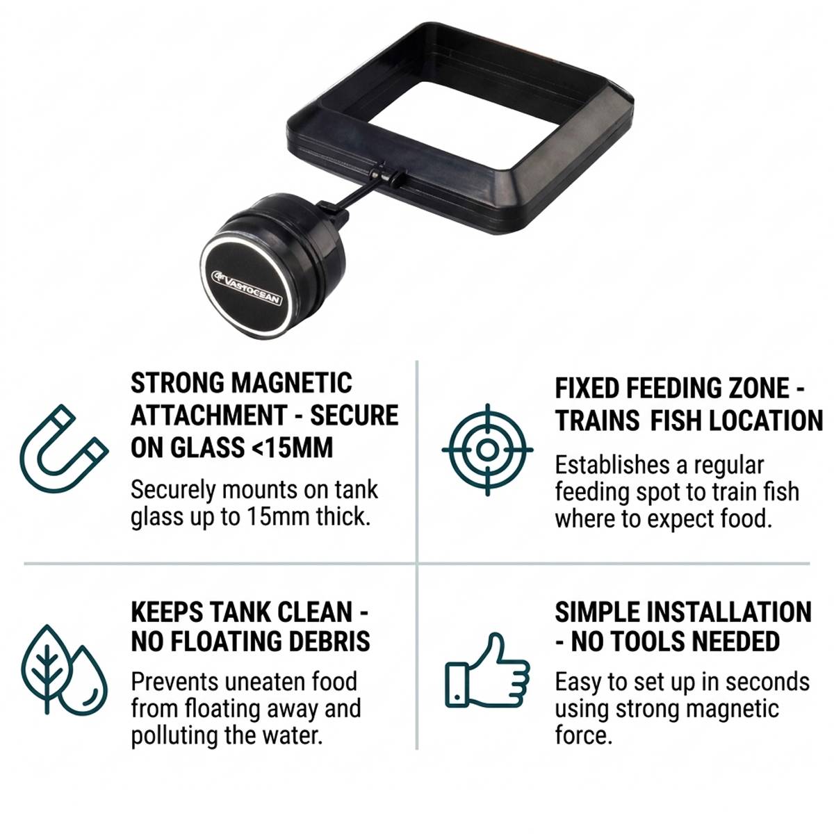 Magnetic Fish Feeding Ring - Floating Aquarium Feeder