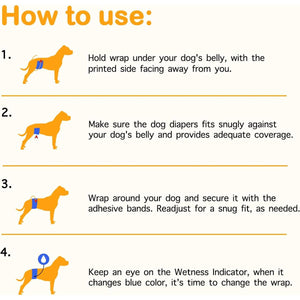 Male Dog Diapers Adjustable Fit Leak-Proof with Wetness Indicator