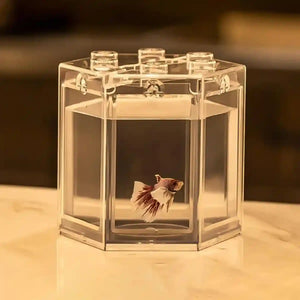 Mini Fish Tank Clear Desktop Aquarium for Betta & Small Fish