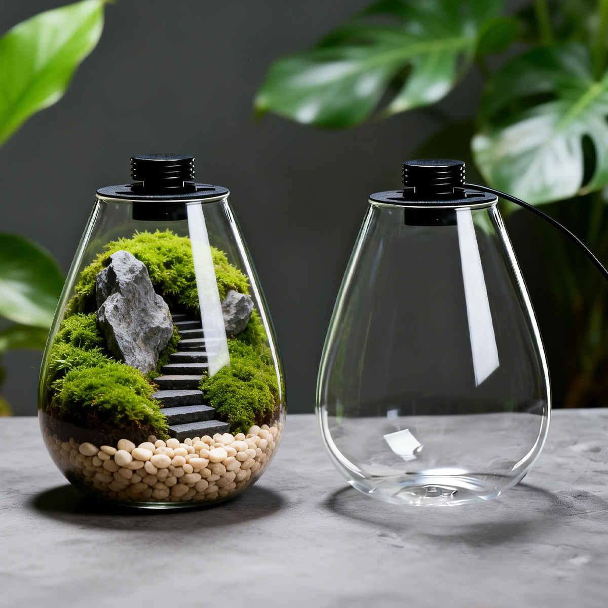 Miniature Landscape Glass Bottle With USB Light