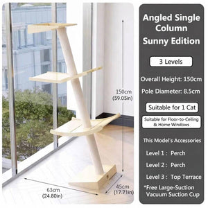 Minimalist Cat Tree Wooden Multi-Level Tower