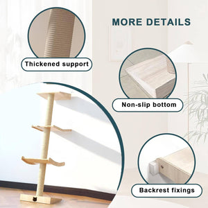 Minimalist Cat Tree Wooden Multi-Level Tower