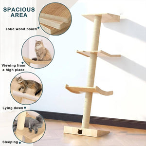 Minimalist Cat Tree Wooden Multi-Level Tower