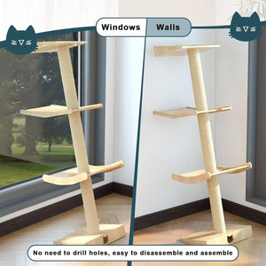 Minimalist Cat Tree Wooden Multi-Level Tower