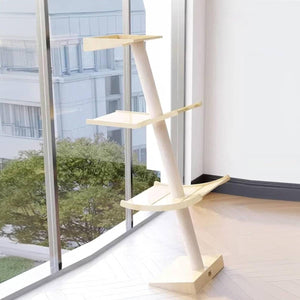 Minimalist Cat Tree Wooden Multi-Level Tower