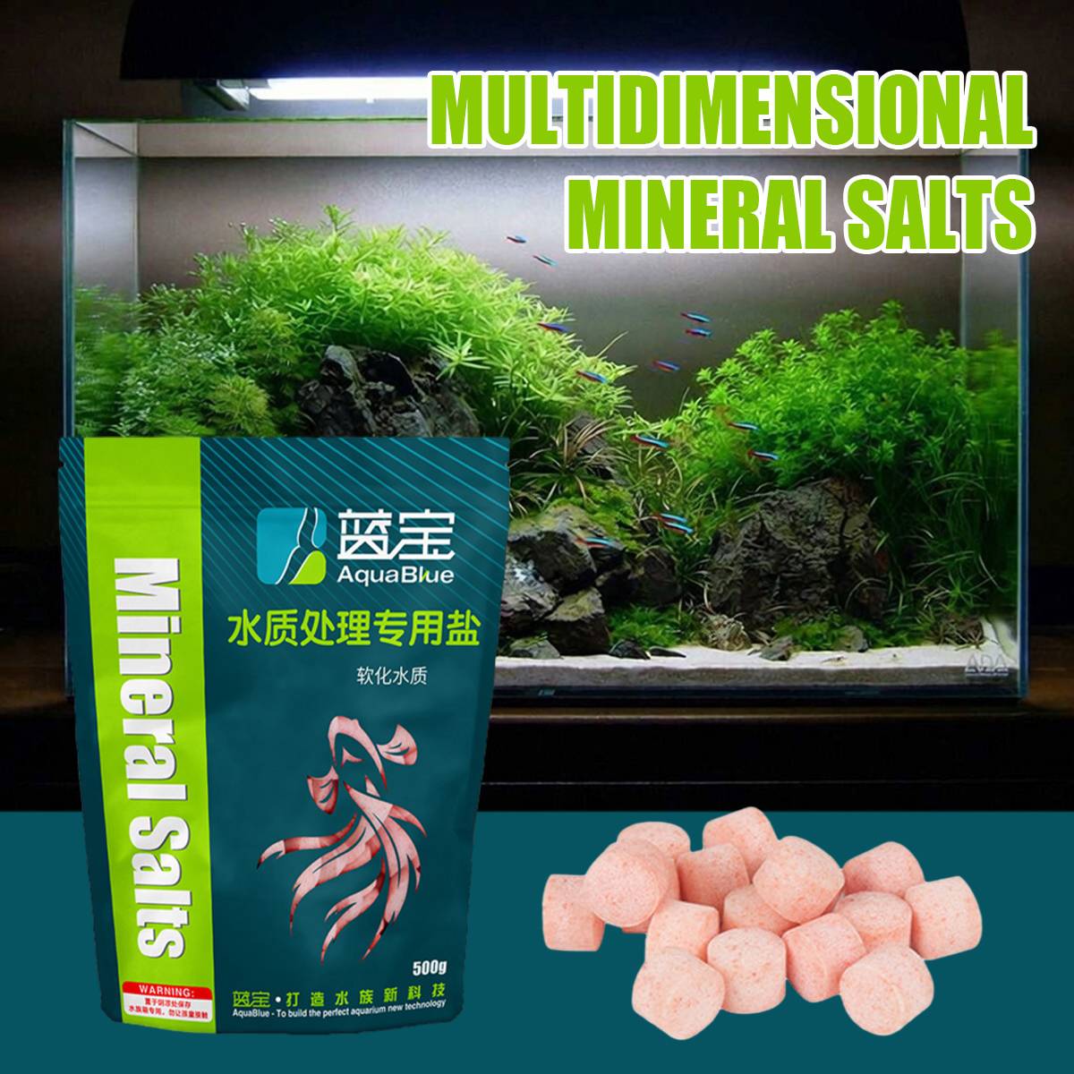 Aquarium Fish Salt 2PCS - Multivitamin Stress Relief Tonic
