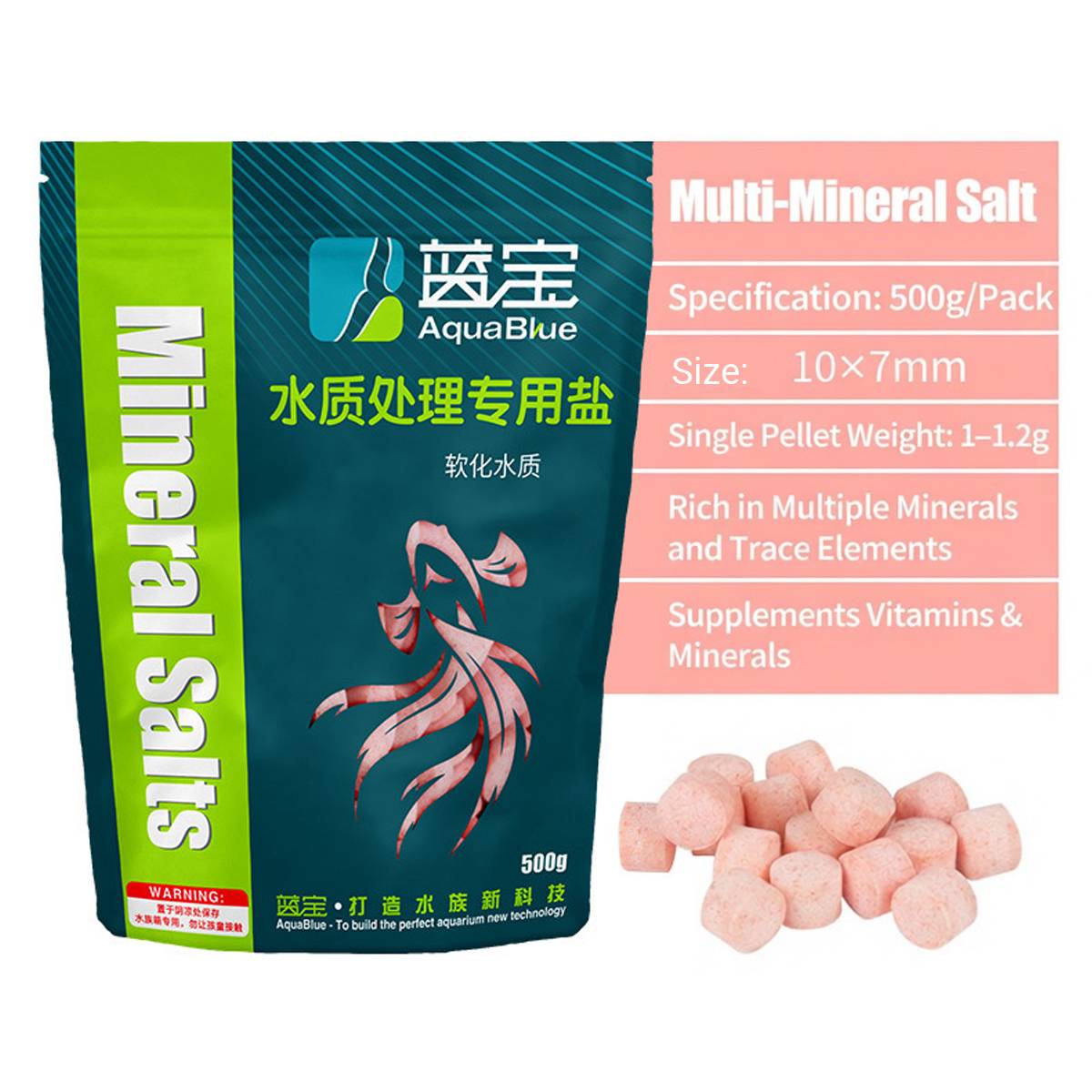 Aquarium Fish Salt 2PCS - Multivitamin Stress Relief Tonic