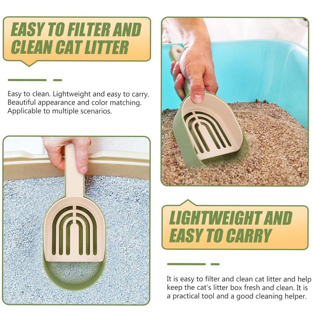 Detachable Cat Litter Scoop With Base Container For Easy Cleaning