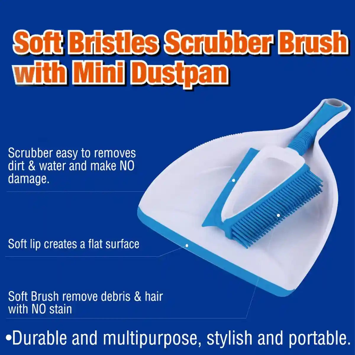 Soft Scrubber Brush With Mini Dustpan