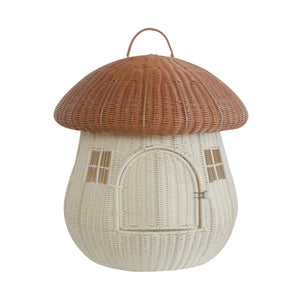 Rattan Mushroom Cat House Bed