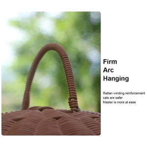 Rattan Mushroom Cat House Bed