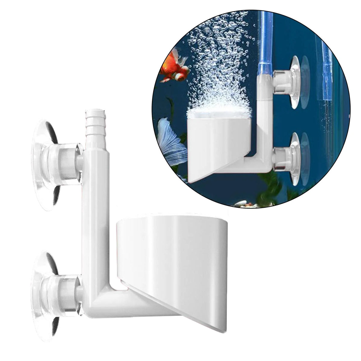 Nano Aquarium Air Stone Bubble Diffuser with Double Suction Cups
