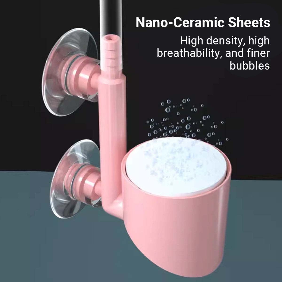 Nano Aquarium Air Stone Bubble Diffuser with Double Suction Cups
