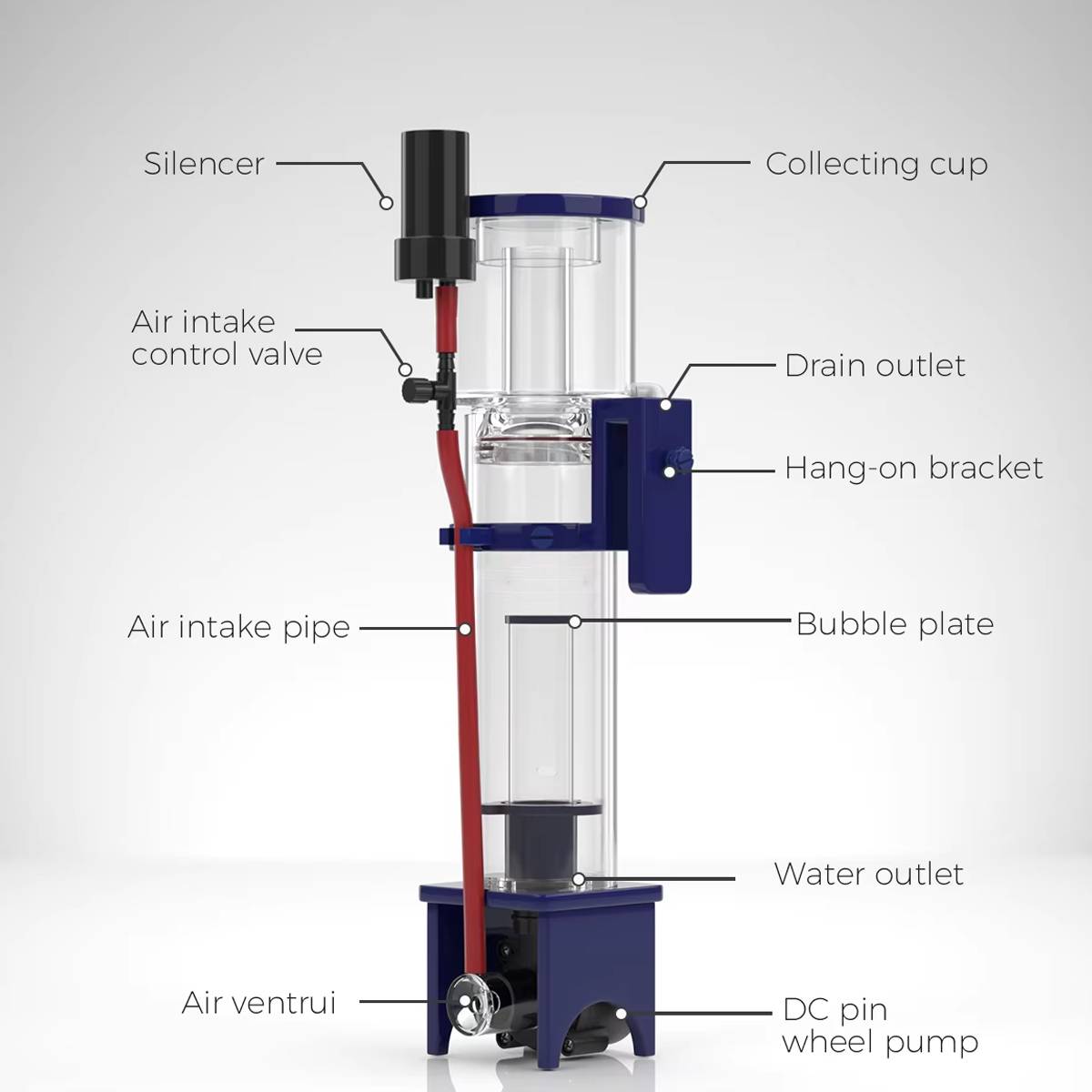 Nano Reef Protein Skimmer 50D - AE Egg Divider for Marine Tanks