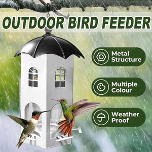 Outdoor Hanging Bird Feeder with Umbrella Lid