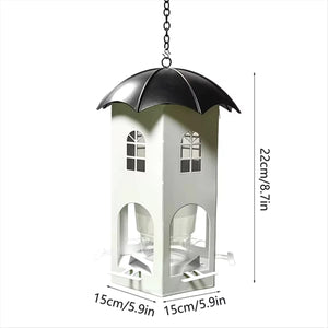 Outdoor Hanging Bird Feeder with Umbrella Lid