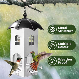 Outdoor Hanging Bird Feeder with Umbrella Lid
