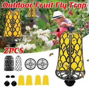 Outdoor Fruit Fly & Bee Traps Set of 2 Bell-Type Insect Traps