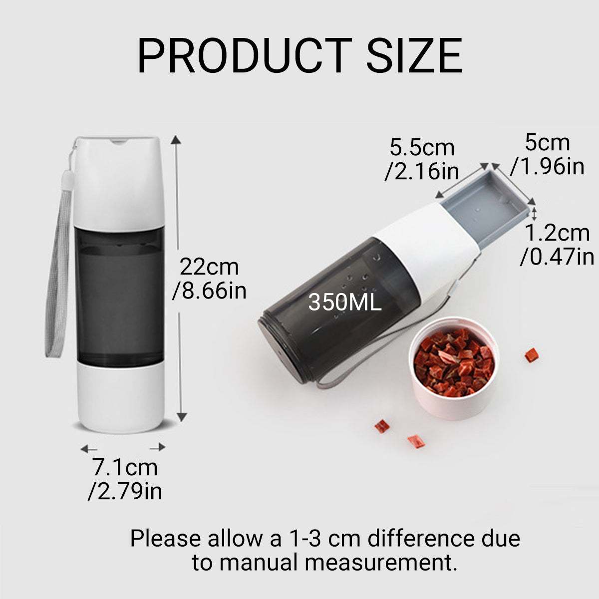 Portable Dog Water Bottle 350ml | Travel Pet Water Dispenser for Walks