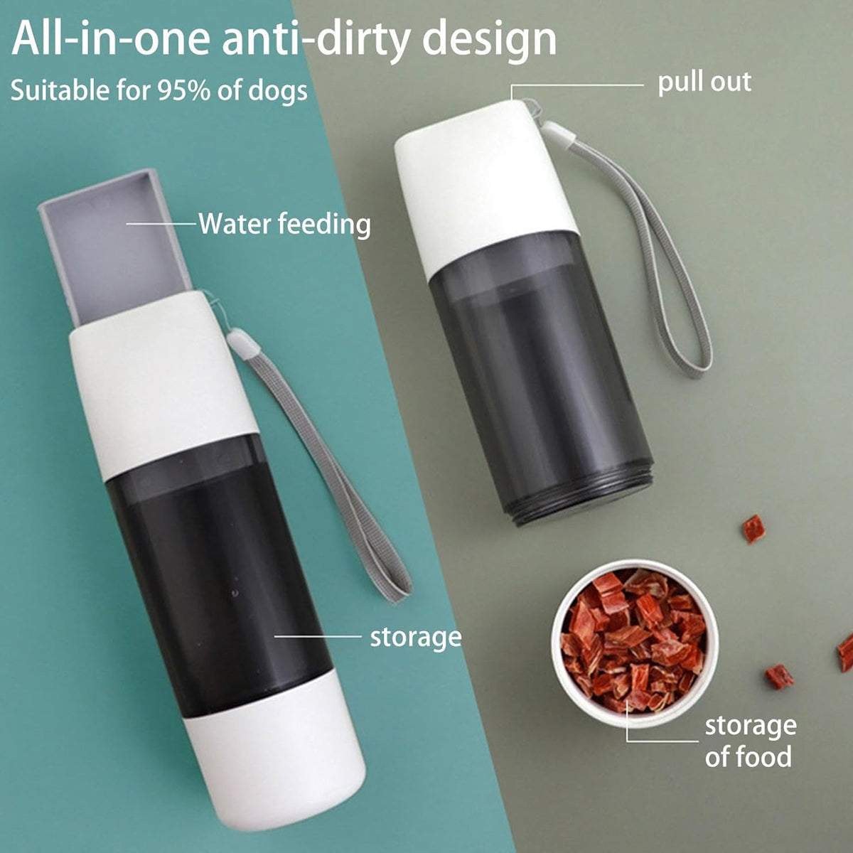 Portable Dog Water Bottle 350ml | Travel Pet Water Dispenser for Walks
