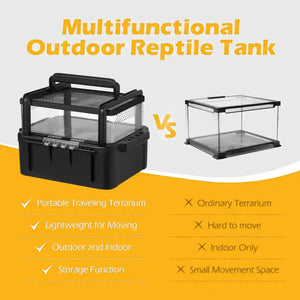 Portable Outdoor Reptile Tank Terrarium with Handle and Storage Base