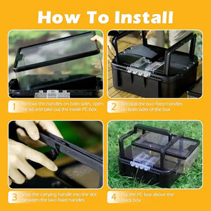 Portable Outdoor Reptile Tank Terrarium with Handle and Storage Base