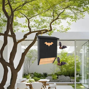 Outdoor Wooden Bat House Weatherproof Cedar Bat Shelter