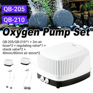 Aquarium Oxygen Pump Set for Fish Tank with Air Stone Silent Durable Adjustable