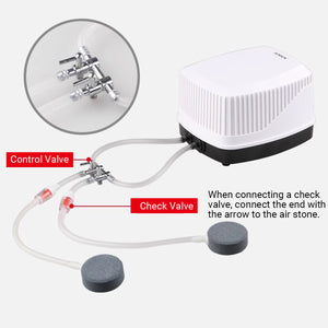 Aquarium Oxygen Pump Set for Fish Tank with Air Stone Silent Durable Adjustable