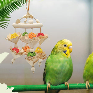 Hanging Wooden Parrot Chew Toy