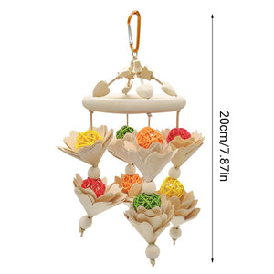 Hanging Wooden Parrot Chew Toy