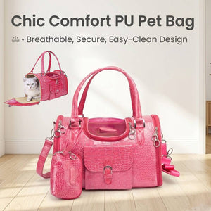 PU Pet Travel Bag With Ventilation Window