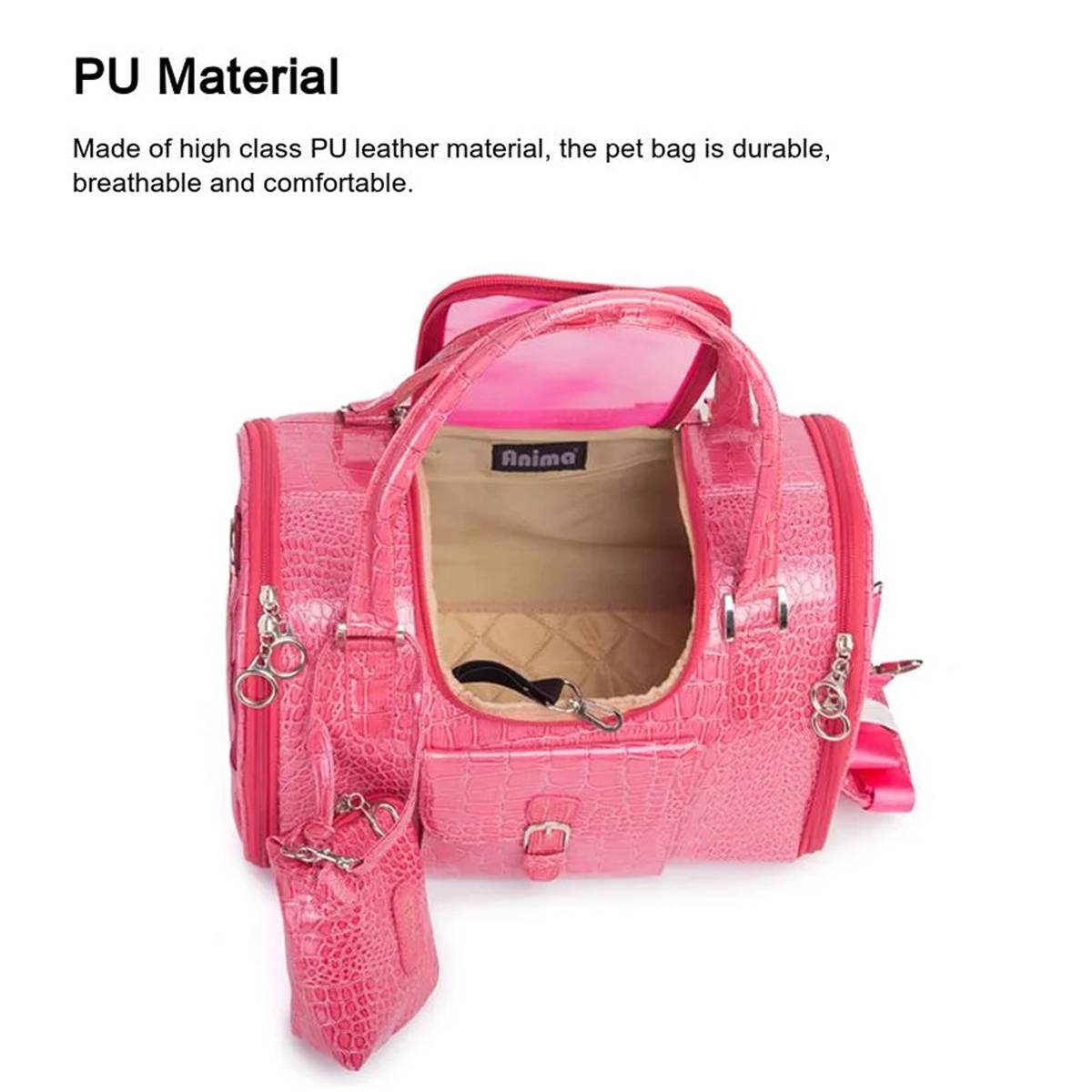 PU Pet Travel Bag With Ventilation Window