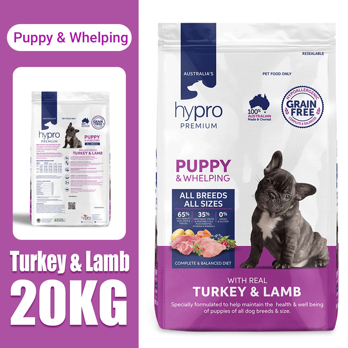 HYPRO PUPPY TURK & LAMB 20KG