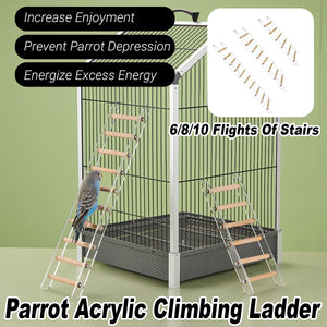 Parrot Climbing Ladder Acrylic Bird Cage Stairs Toy