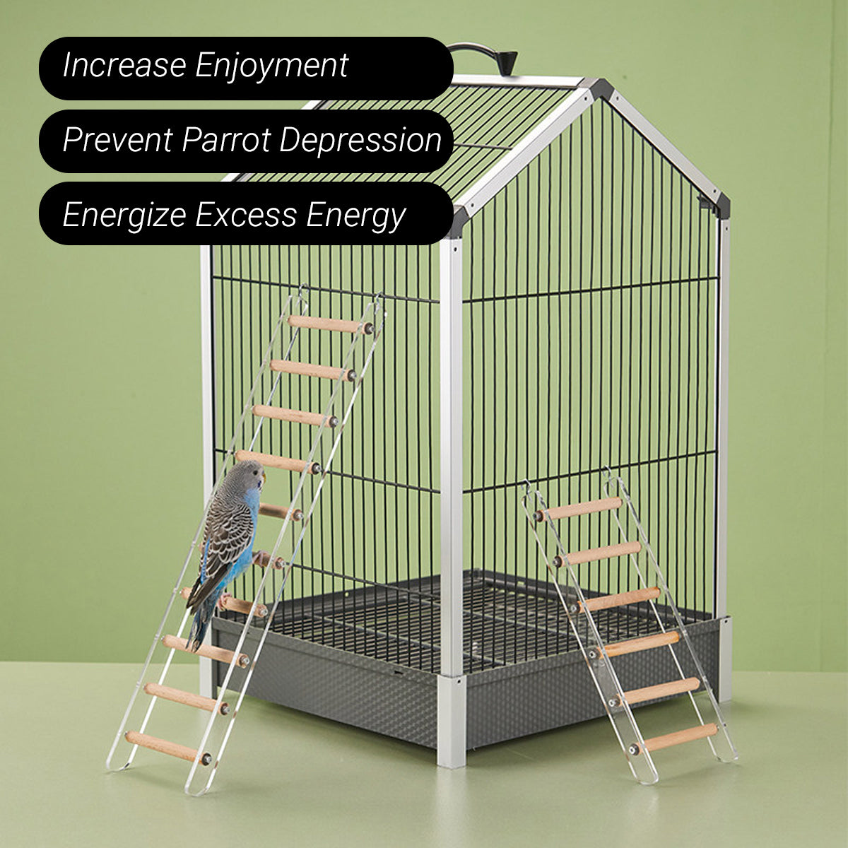 Parrot Climbing Ladder Acrylic Bird Cage Stairs Toy