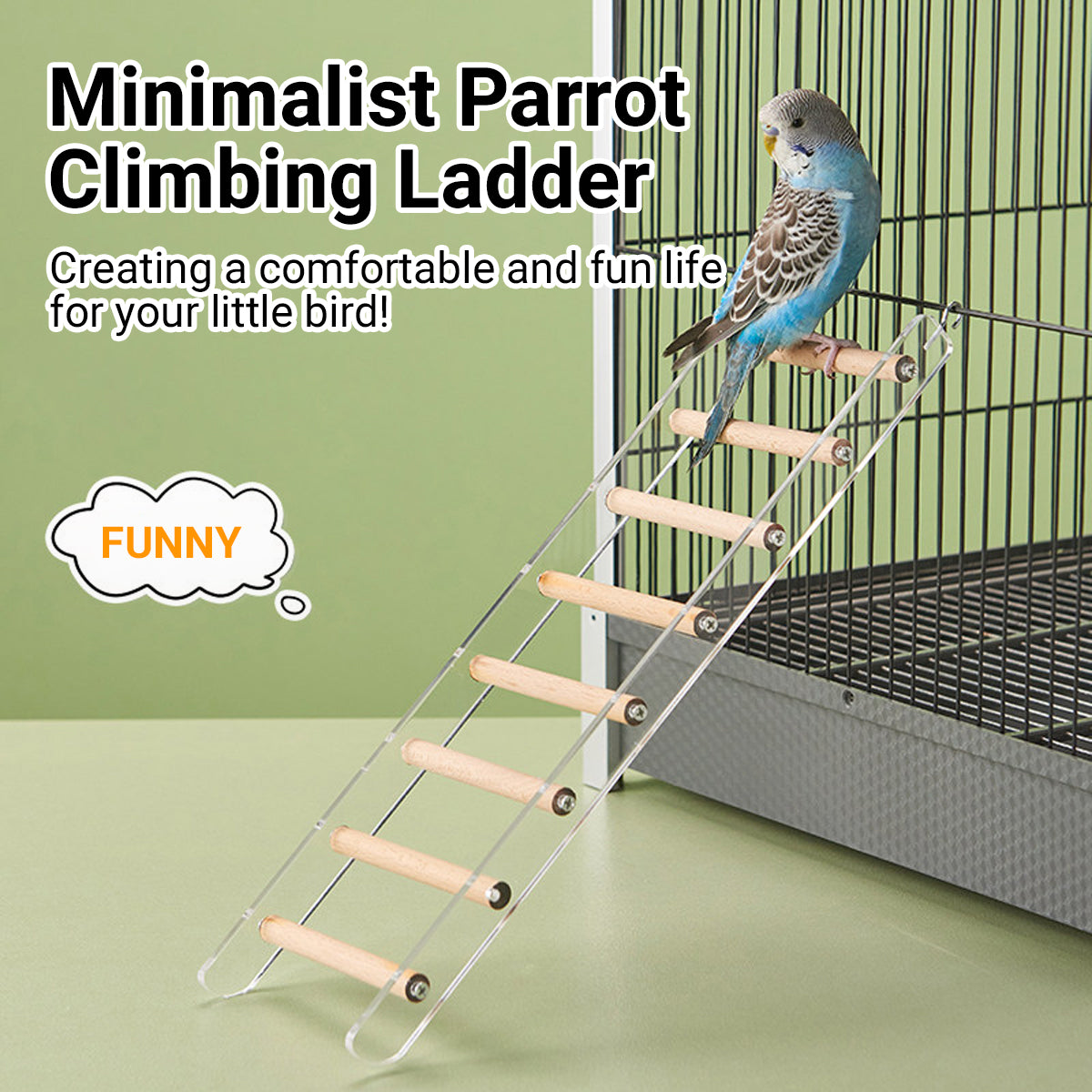 Parrot Climbing Ladder Acrylic Bird Cage Stairs Toy